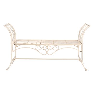 Safavieh Elegant White Indoor / Outdoor Bench 