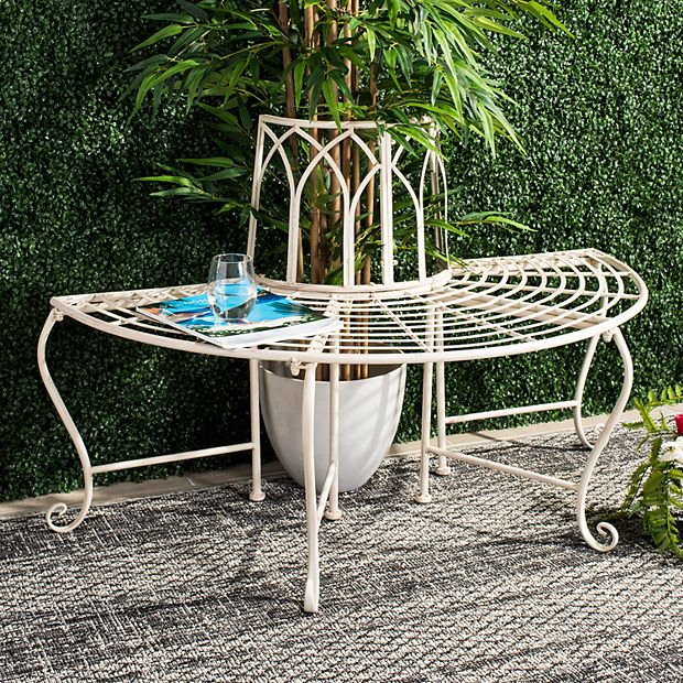 Safavieh Indoor Outdoor Semi Circle Bench