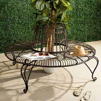Safavieh Rustic Brown Indoor / Outdoor Circle Bench