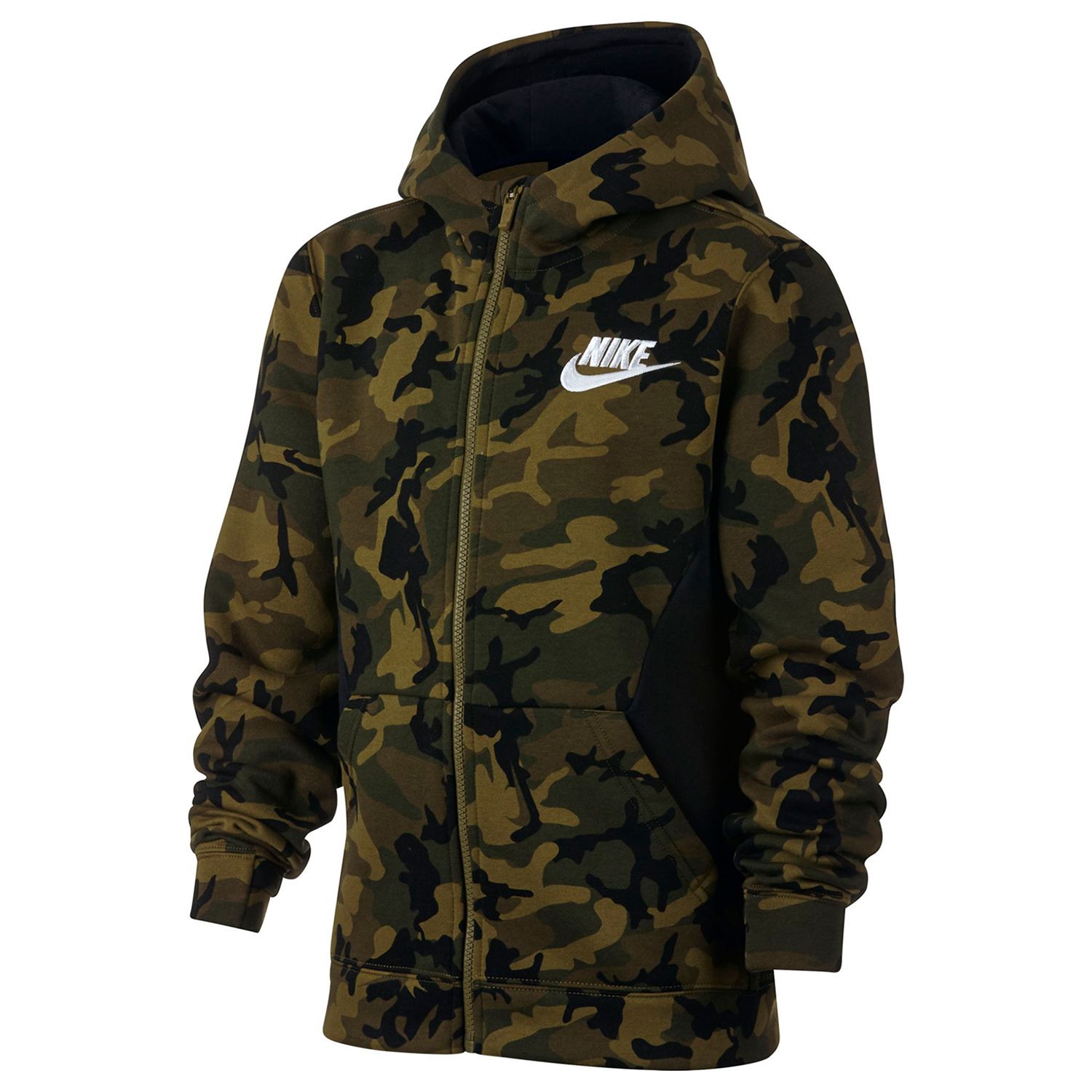 nike full zip camo hoodie