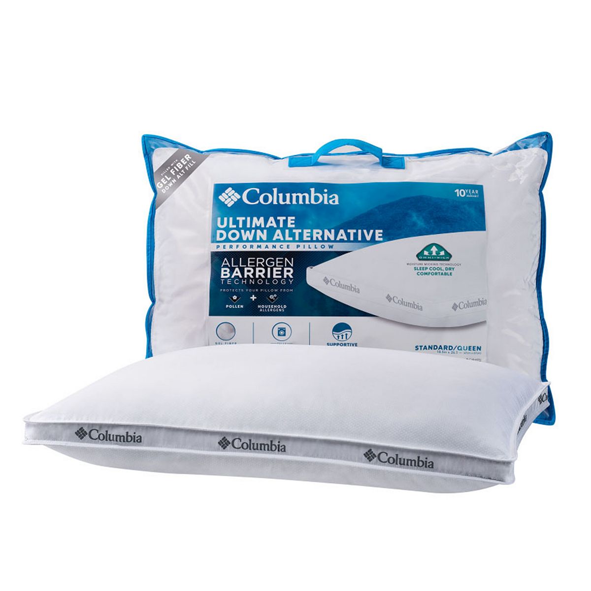 Columbia Ultimate Down-Alternative Allergen Barrier Side Sleeper Pillow - STD/QUEEN