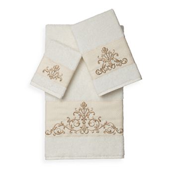 Linum Home Textiles Scarlet 3 pc Embellished Bath Towel Set
