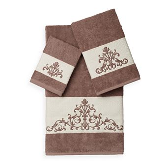 Linum Home Textiles Scarlet 3 pc Embellished Bath Towel Set