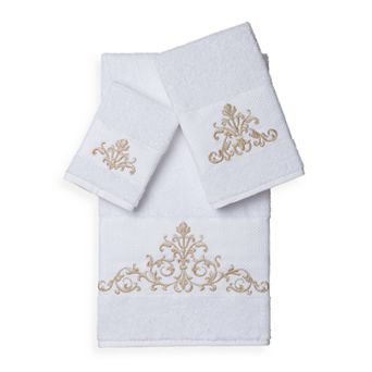 Linum Home Textiles Scarlet 3 pc Embellished Bath Towel Set
