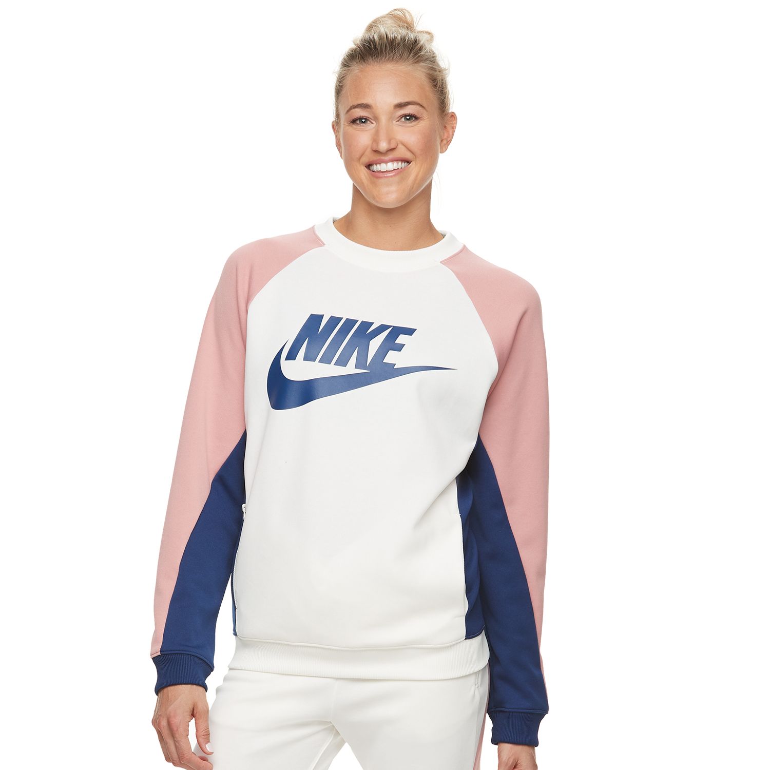 women's nike dry color block crew sweatshirt