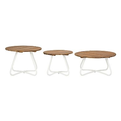 Safavieh Indoor / Outdoor Round Coffee Table 3-piece Set 
