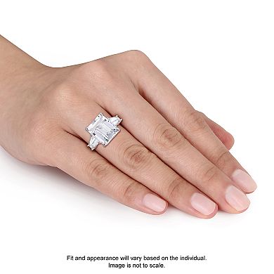 Stella Grace Sterling Silver Emerald-Cut White Topaz Ring