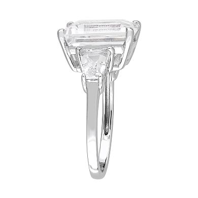 Stella Grace Sterling Silver Emerald-Cut White Topaz Ring