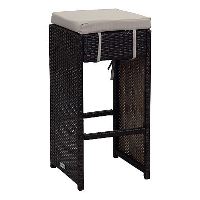 Safavieh Indoor / Outdoor Wicker Bar & Stool 7-piece Set