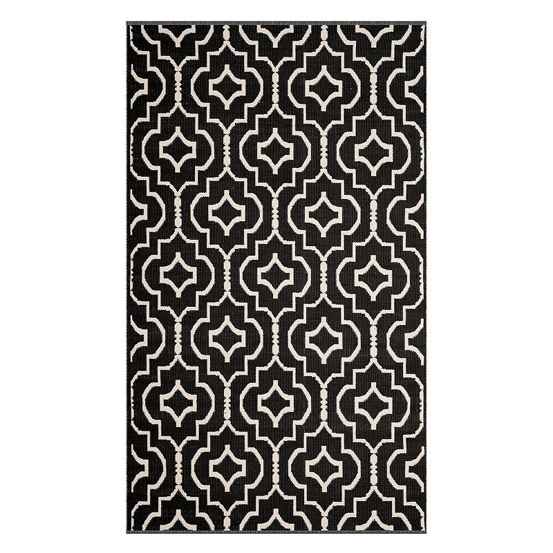 Safavieh Montauk Verena Quatrefoil Rug, Black, 6Ft Rnd