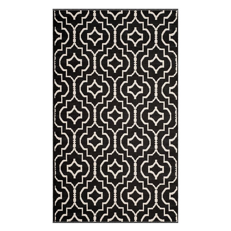 Safavieh Montauk Verena Quatrefoil Rug, Black, 5X8 Ft