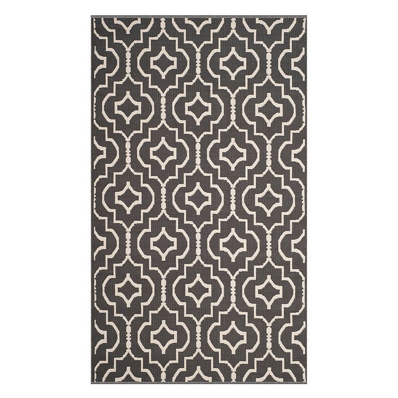 Safavieh Montauk Verena Quatrefoil Rug, Dark Grey, 6FT Sq