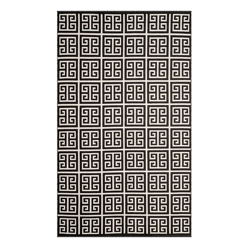 Safavieh Montauk Dani Greek Key Tile Rug, Black, 2X7 Ft