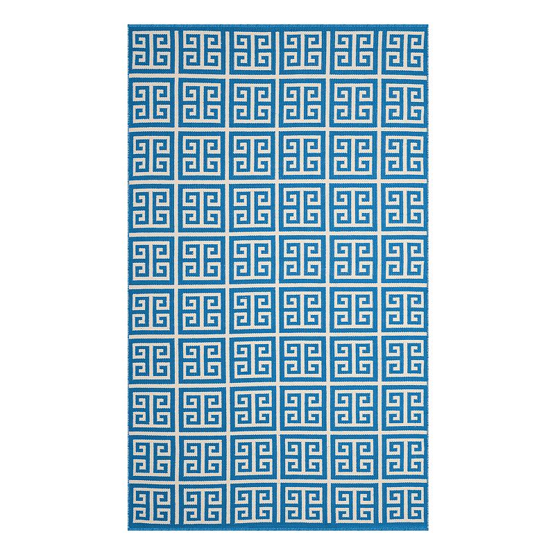Safavieh Montauk Dani Greek Key Tile Rug, Blue, 6Ft Rnd