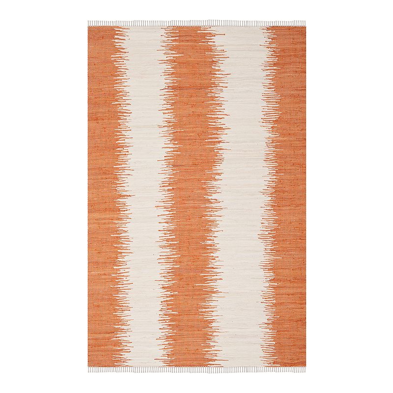 Safavieh Montauk Bronson Abstract Striped Rug, Orange, 6X9 Ft