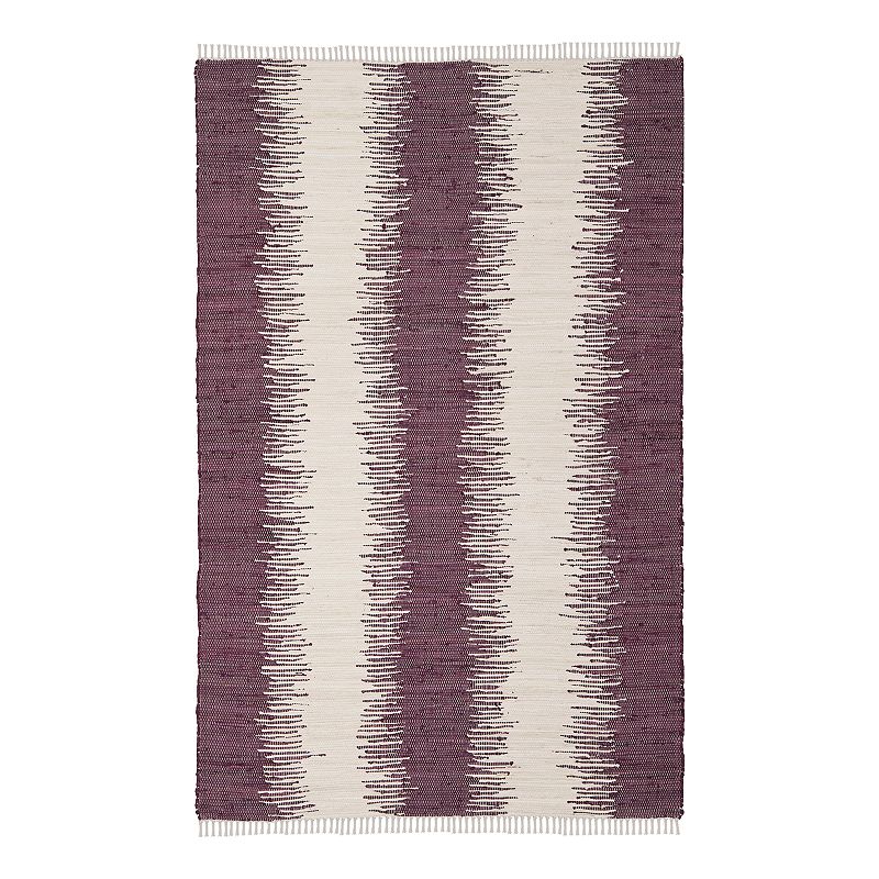 Safavieh Montauk Bronson Abstract Striped Rug, Purple, 6X9 Ft