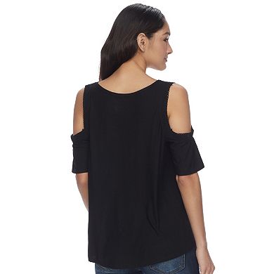 Juniors' Mudd® Cold Shoulder High-Low Top