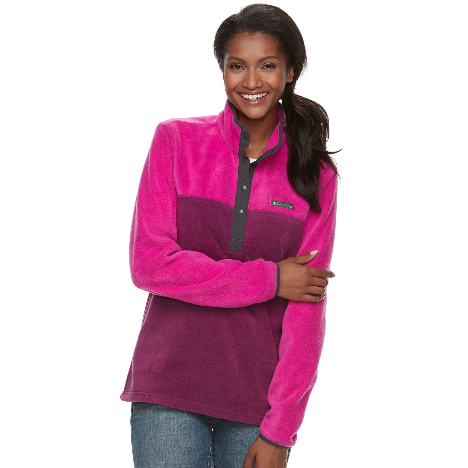 columbia three lakes half snap fleece lightweight jacket