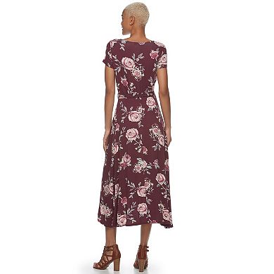 Juniors' About A Girl Faux-Wrap High-Low Maxi Dress