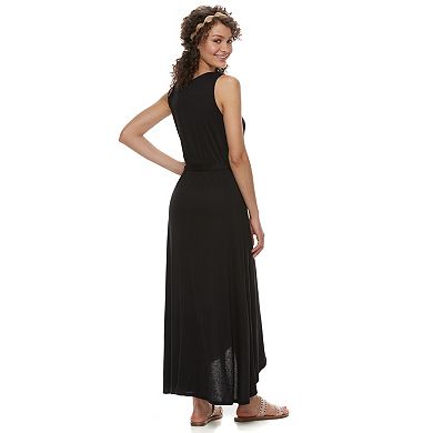 Juniors' About A Girl Solid Faux Wrap Maxi Dress
