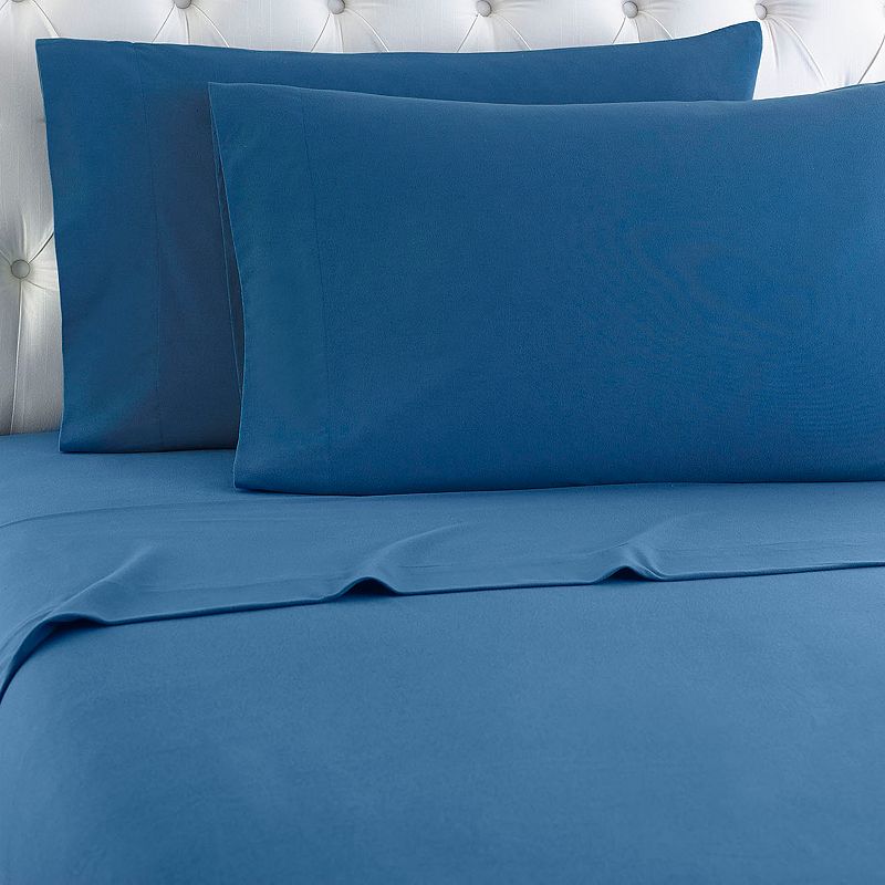 63286416 Micro Flannel Sheet Set, Blue, TWINXL SET sku 63286416