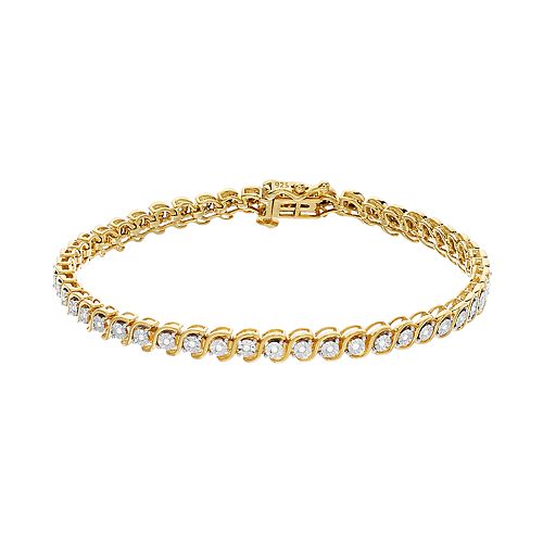 14k Gold Over Silver 1 4 Carat T.w. Diamond Tennis Bracelet