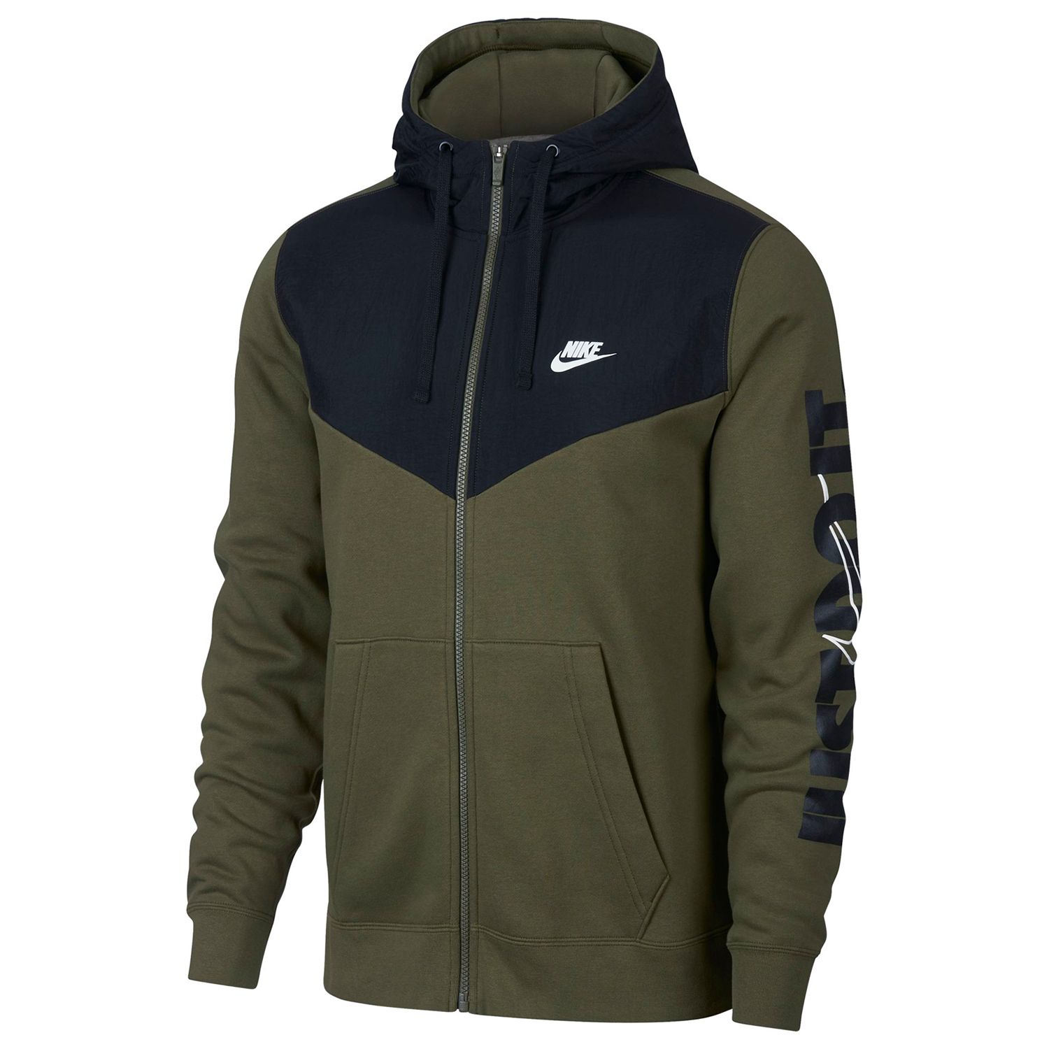 olive green nike hoodie mens