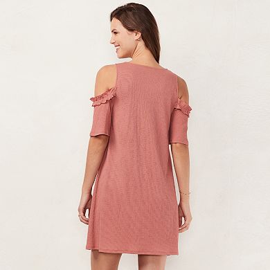 Women's LC Lauren Conrad Ruffle Cold-Shoulder Dress
