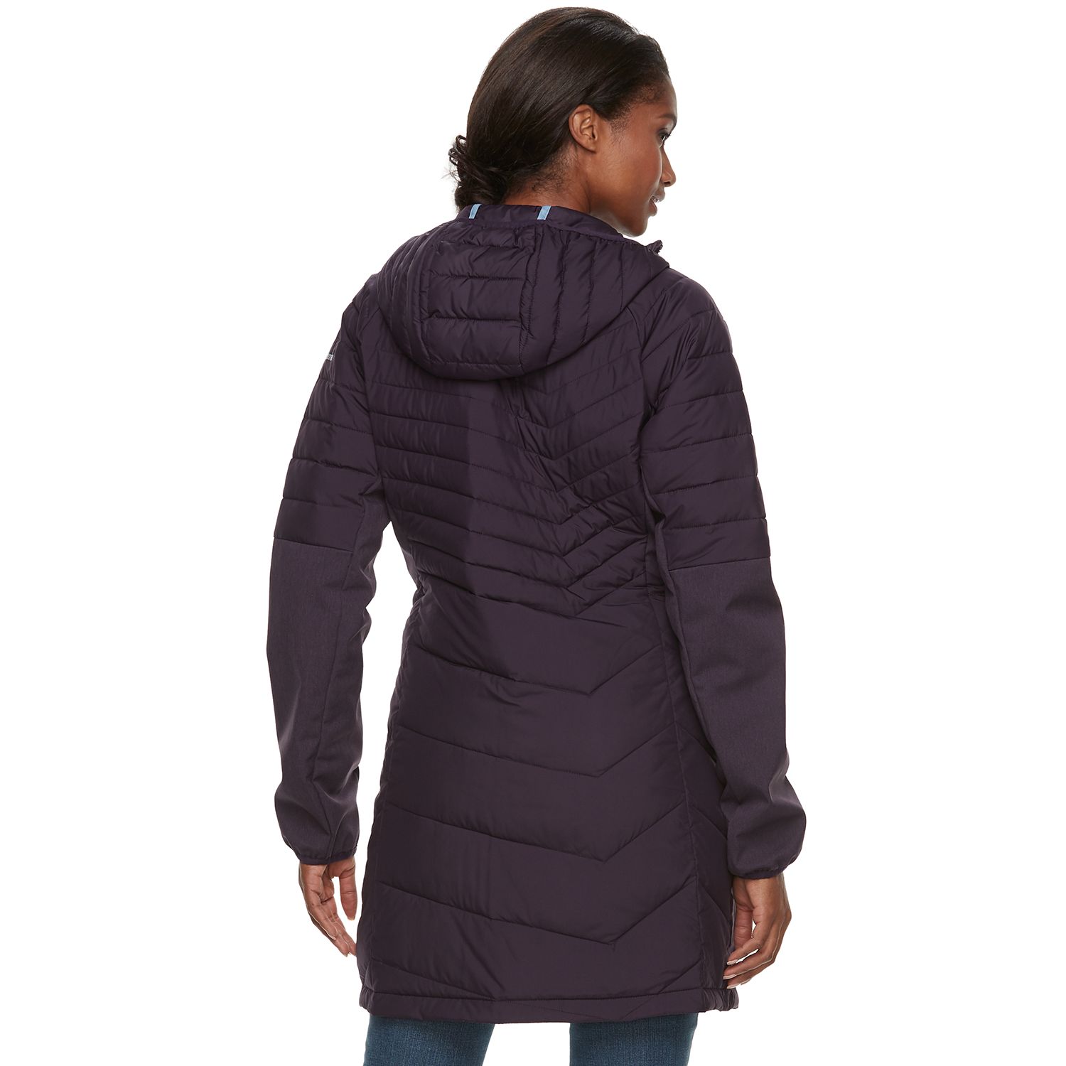columbia oyanta long hybrid quilted hooded water resistant midweight puffer jacket