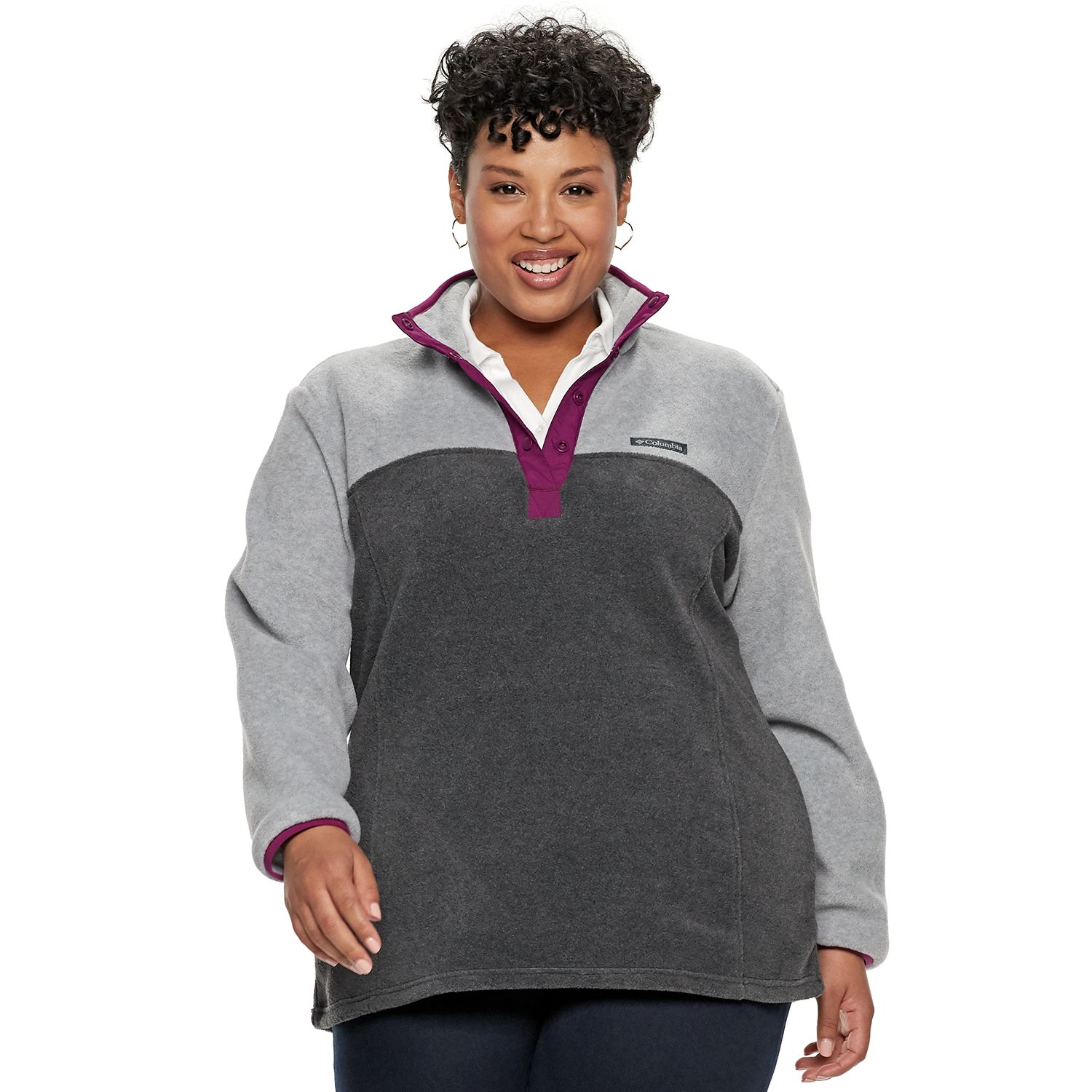 plus size columbia three lakes fleece jacket