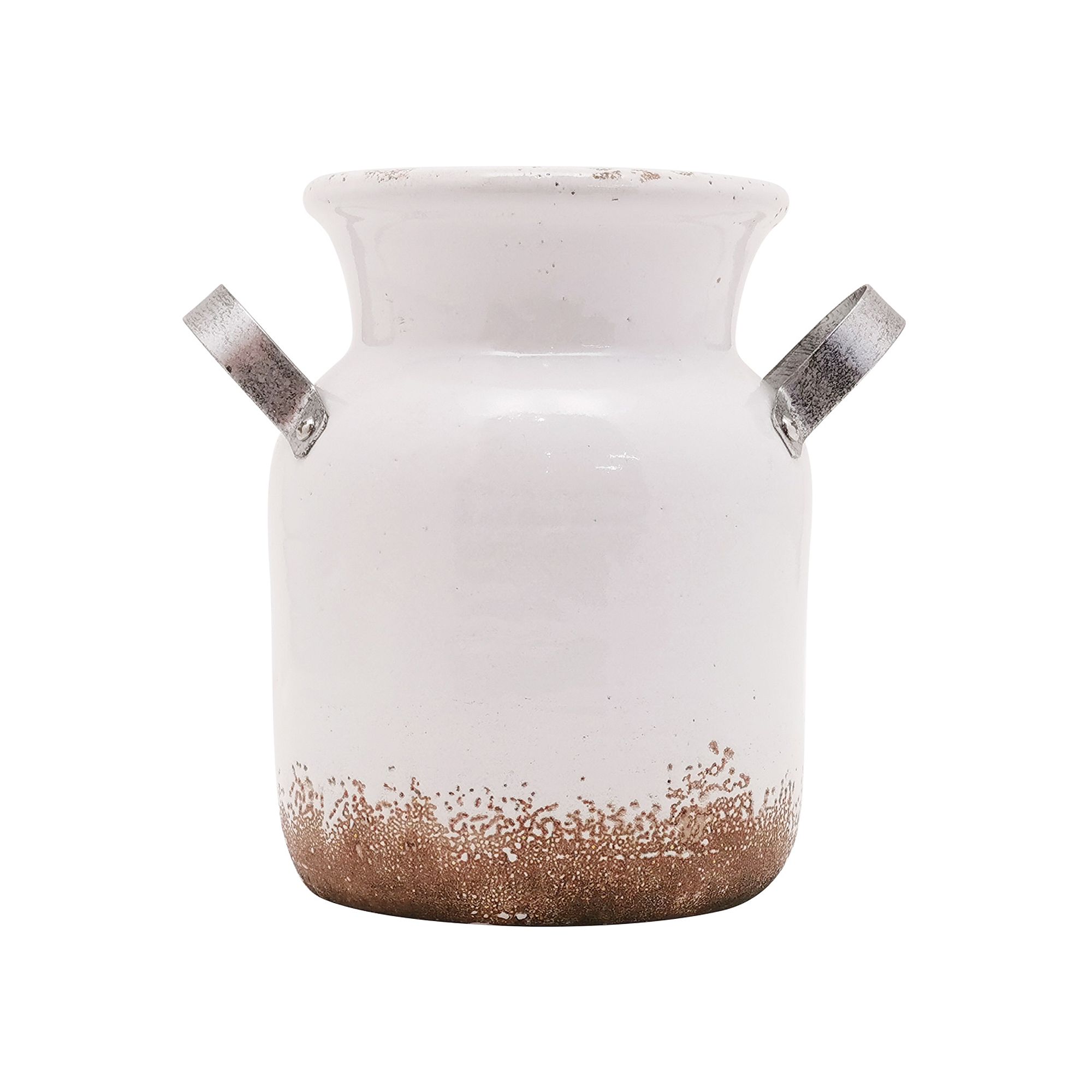 Everyday Decor Decorative Farmhouse Bucket Table Decor, White