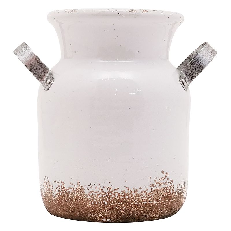 Sonoma Goods For Life Decorative Farmhouse Bucket Table Decor, White, VASE