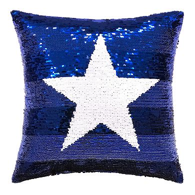 Americana Stars & Stripes Color-Shifting Sequins Throw Pillow
