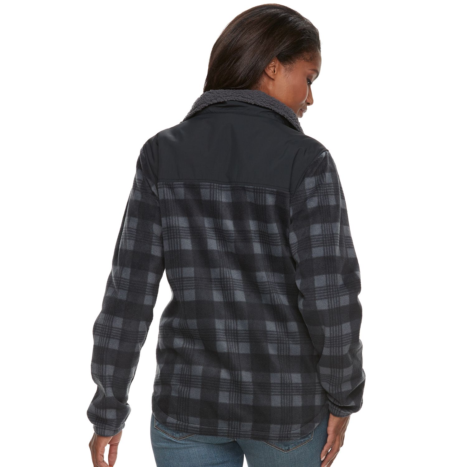 women's columbia three lakes plaid fleece jacket