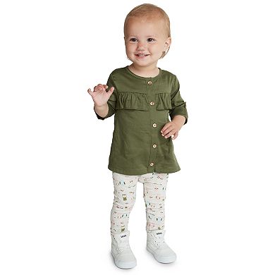 Baby Girl Carter's Peplum-Hem Shirt & Woodland Leggings Set