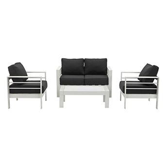 Safavieh Indoor / Outdoor Arm Chair, Loveseat & Coffee Table 4 pc Set