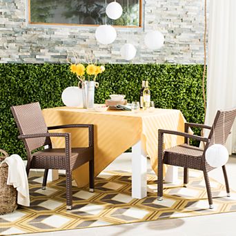 Safavieh Indoor / Outdoor Stacking Wicker Arm Chair 2 pc Set