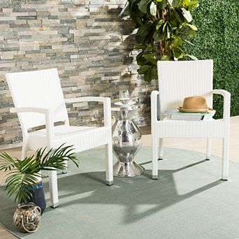 Safavieh Indoor / Outdoor Stacking Wicker Arm Chair 2 pc Set