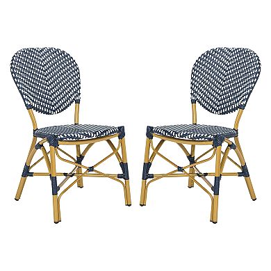 Safavieh Indoor / Outdoor Herringbone Stacking Bistro Chair 2-piece Set