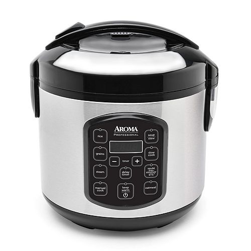 Aroma 8-Cup Stainless Steel Digital Rice Cooker & Multi-Cooker