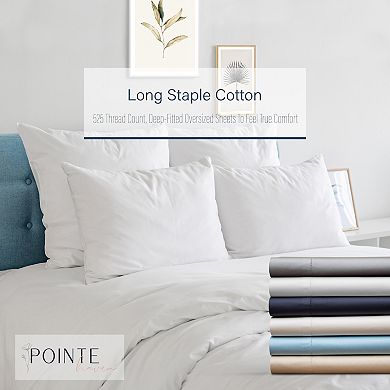 Pointehaven 525 Thread Count Cotton Sateen Sheet Set or Pillowcase Pair