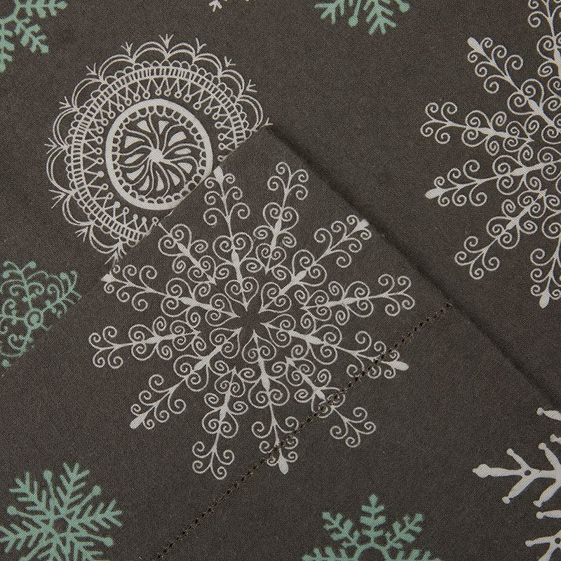 Celeste Home Cotton Flannel Sheet Set, Snowflakes, Queen Set