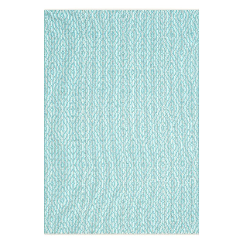 Safavieh Montauk Lennon Diamond Geometric Rug, Turquoise/Blue, 6Ft Rnd
