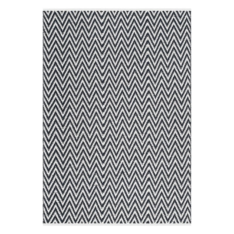 Safavieh Montauk Flynn Chevron Rug, Black, 8X10 Ft