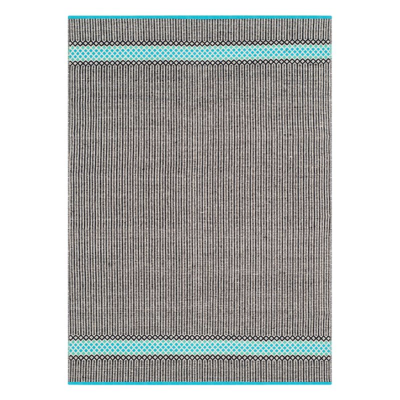 Safavieh Montauk Douglas Striped Rug, Turquoise/Blue, 6X9 Ft