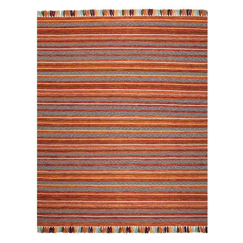 Safavieh Montauk Theron Striped Rug, Red/Coppr, 6FT Sq
