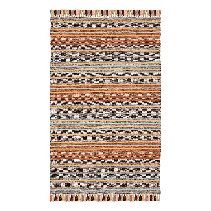 Safavieh Montauk Theron Striped Rug, Turquoise/Blue, 6FT Sq