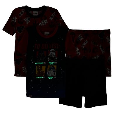 Boys 4-10 Star Wars Glow-In-The-Dark 4-Piece Pajamas