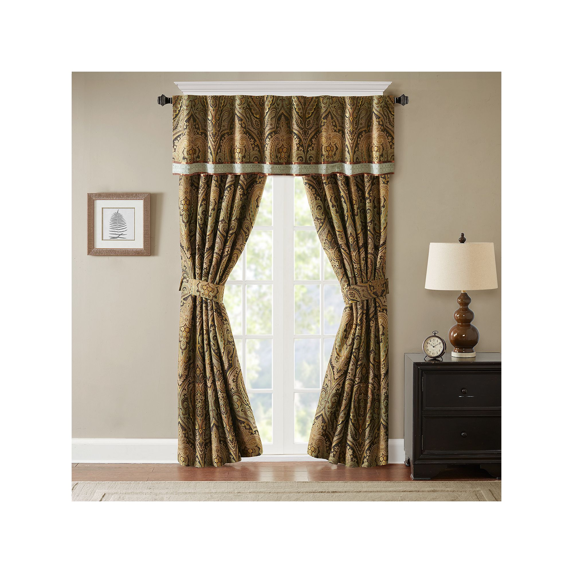 Madison Park 1-Panel Canovia Springs Light Filtering Window Curtain, Brown