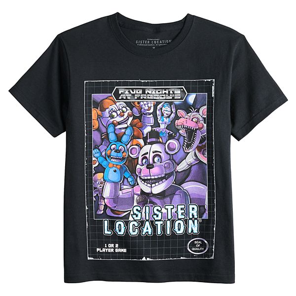  Five Nights at Freddy's Sister Location Shadow Faces Boy's  Black T-Shirt-XS : Clothing, Shoes & Jewelry